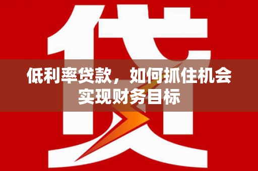 埤头低利率贷款，如何抓住机会实现财务目标