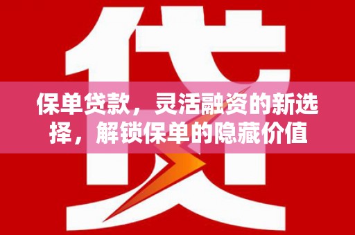 埤头保单贷款，灵活融资的新选择，解锁保单的隐藏价值