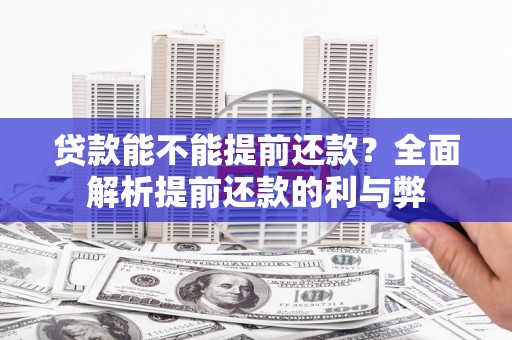 埤头贷款能不能提前还款？全面解析提前还款的利与弊