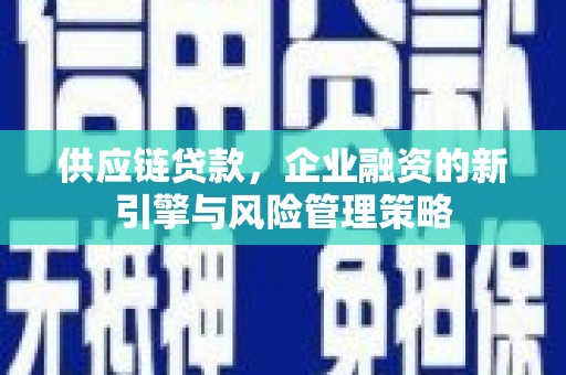 埤头供应链贷款，企业融资的新引擎与风险管理策略