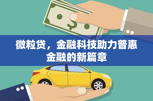 埤头微粒贷，金融科技助力普惠金融的新篇章