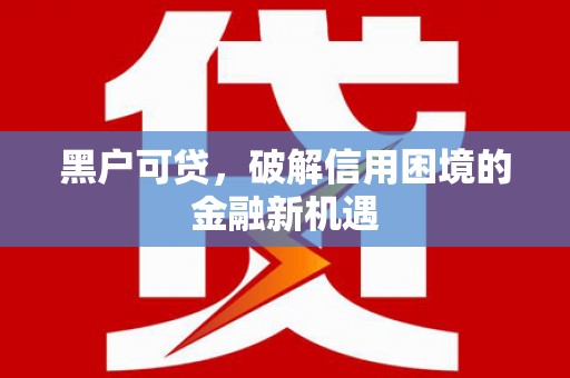 埤头黑户可贷，破解信用困境的金融新机遇
